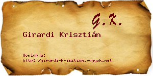 Girardi Krisztián névjegykártya